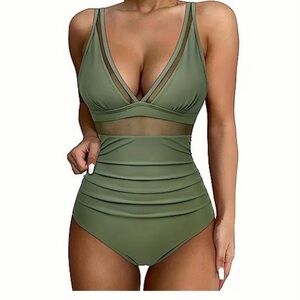 Olive Green One-Piece Swimsuit NWT